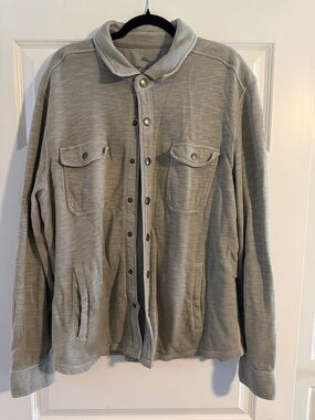 Men's Casual Grey Button-Front Jacket xl